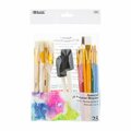 Bazic Products Bazic  Assorted Paint Brush with Wood Handle Set, 25 Piece 3993
